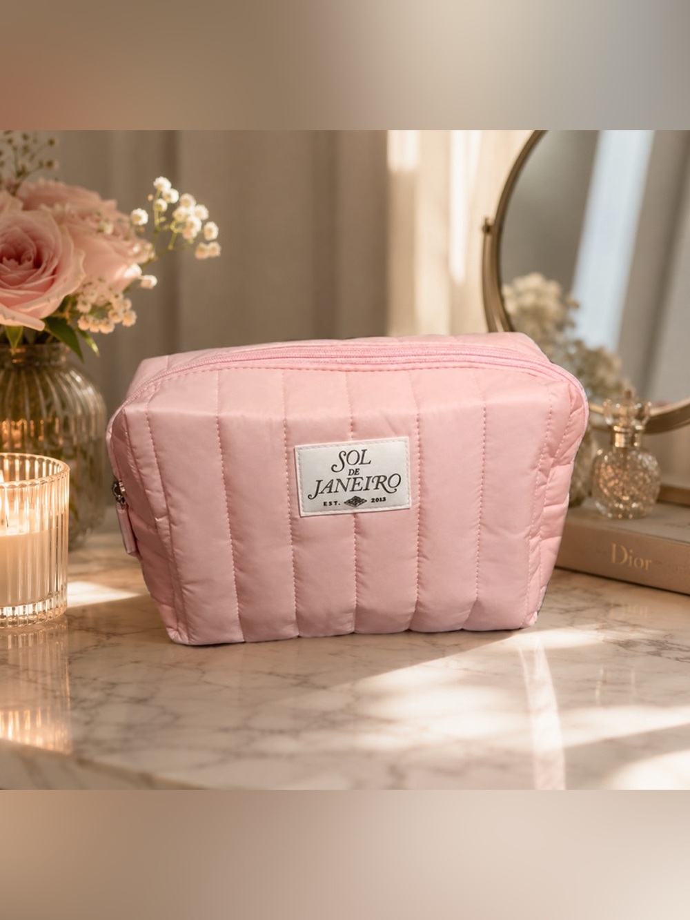 Sol De Janeiro Large Pink Cosmetic Bag